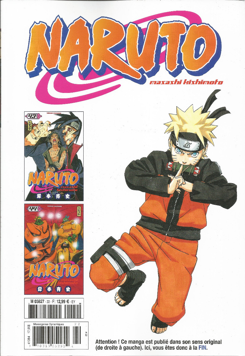 Verso de l'album Naruto L'intégrale Tome 22