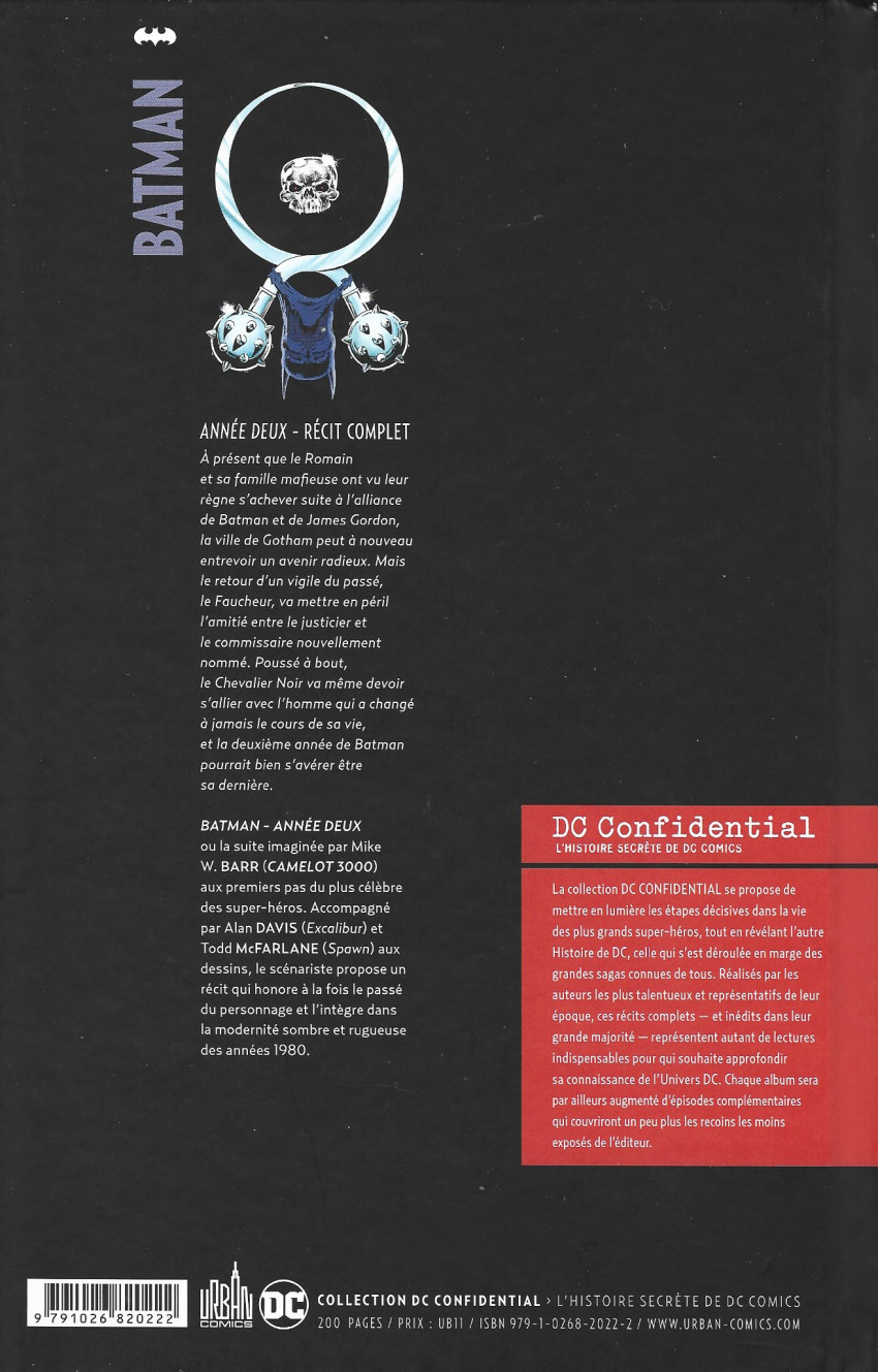 Verso de l'album DC Confidential 6 Batman : Année Deux