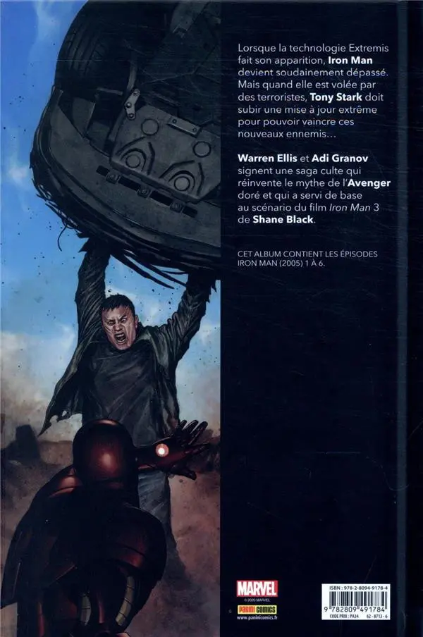 Verso de l'album Iron Man : Extremis