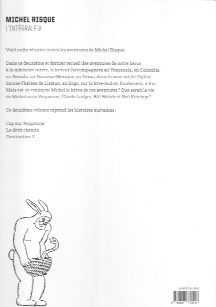 Verso de l'album Les aventures de Michel Risque 2 L'intégrale