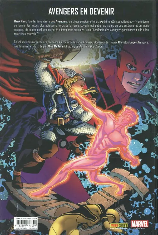 Verso de l'album Avengers Academy 1 Gros dossier