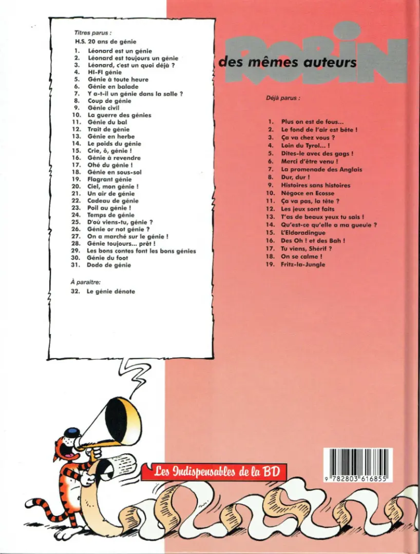 Verso de l'album Léonard Tome 15 Crie, ô, génie !