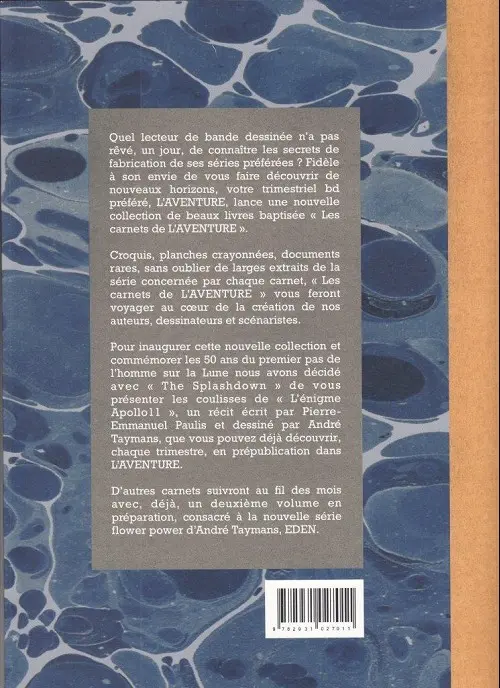 Verso de l'album Les carnets de l'aventure 1 The Splashdown