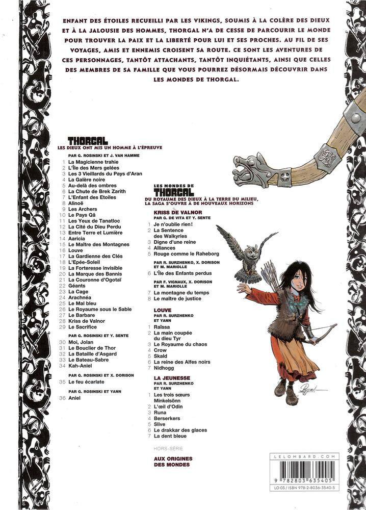 Verso de l'album Les mondes de Thorgal - Louve Tome 5 Skald