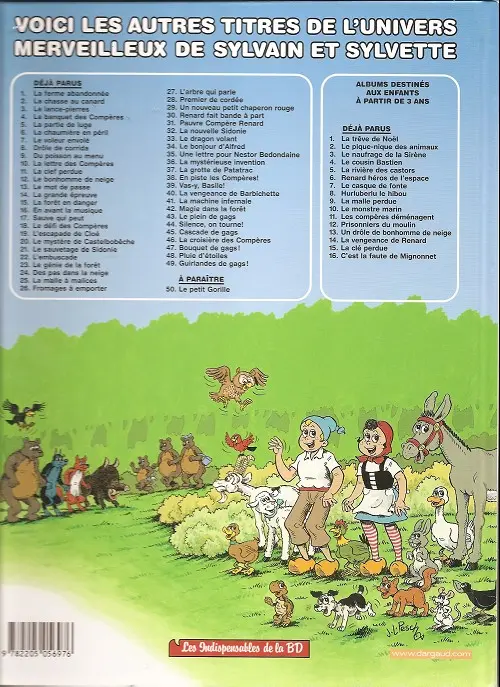 Verso de l'album Sylvain et Sylvette Tome 24 Des pas dans la neige