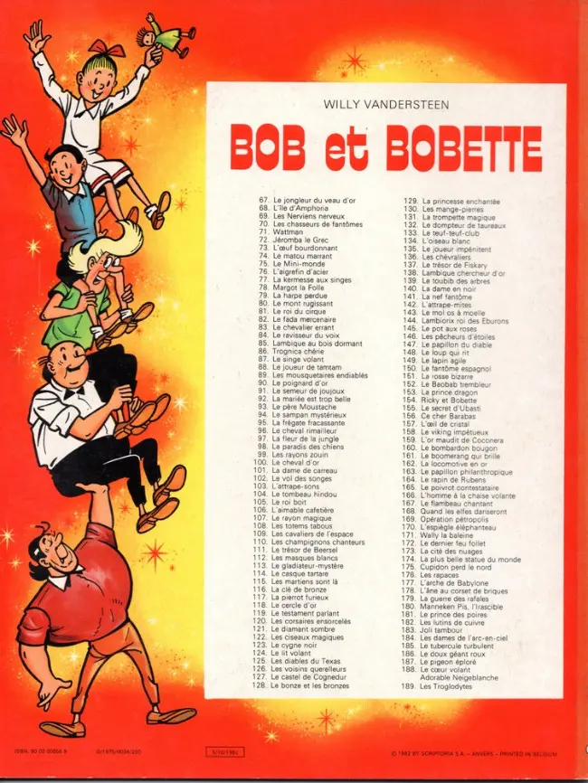Verso de l'album Bob et Bobette Tome 156 Ce cher Barabas