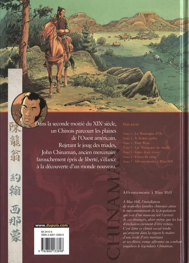 Verso de l'album Chinaman Tome 7 Affrontements à Blue Hill