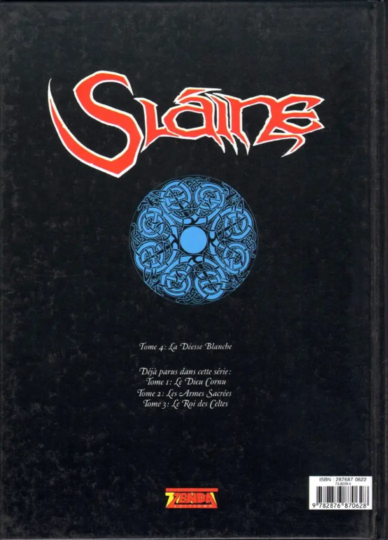Verso de l'album Sláine Tome 4 La déesse blanche