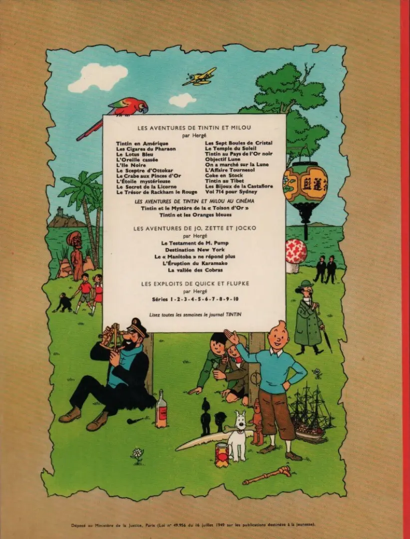 Verso de l'album Tintin Tome 6 L'oreille cassée