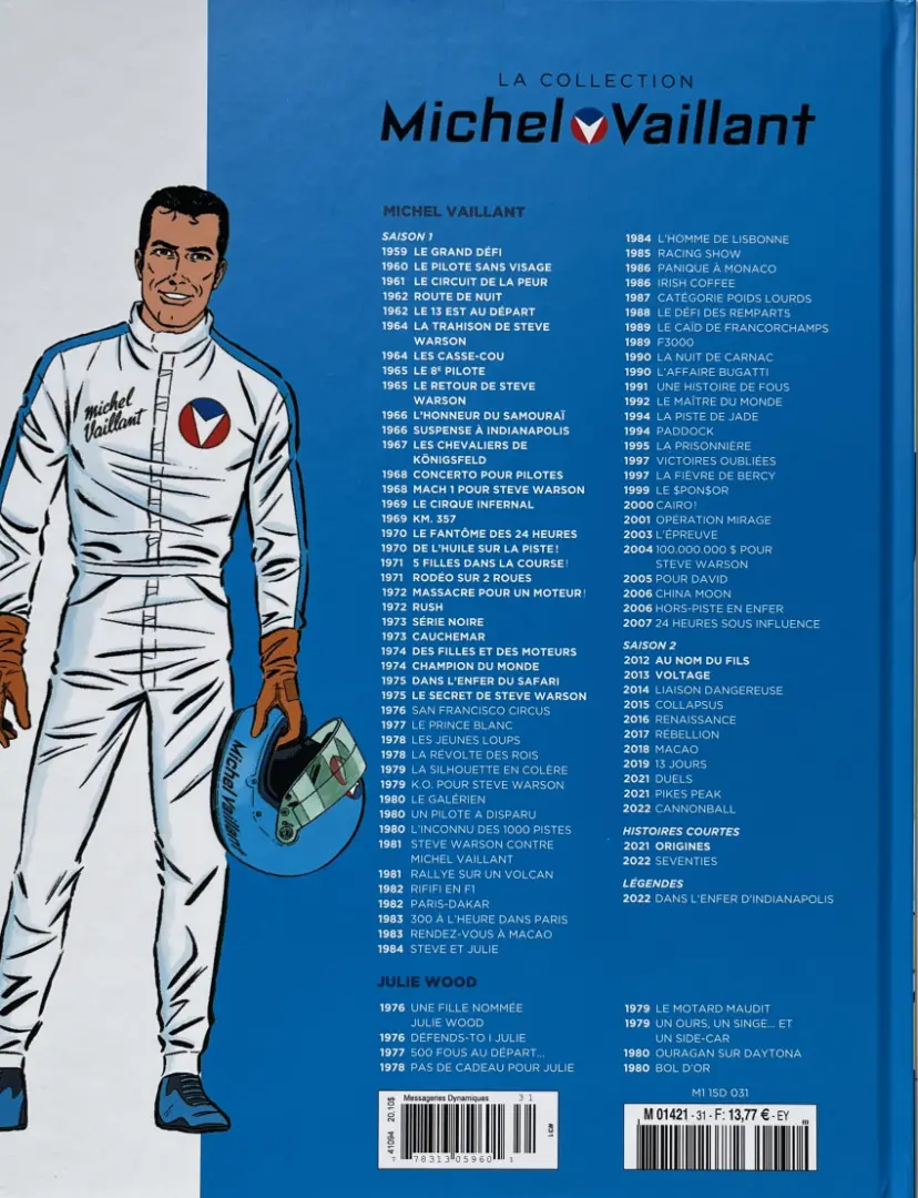 Verso de l'album Michel Vaillant La Collection 31 Le secret de Steve Warson