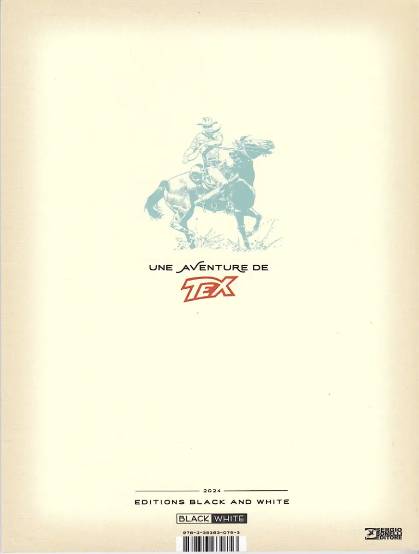 Verso de l'album Tex 0 Récolte de sang
