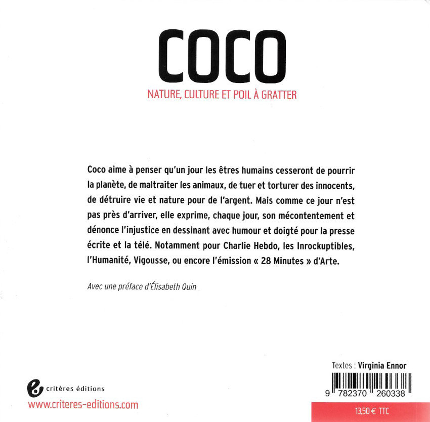 Verso de l'album Les Iconovores #1 Coco