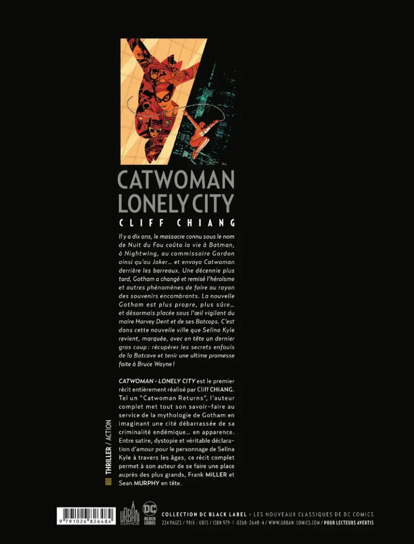 Verso de l'album Catwoman : Lonely City