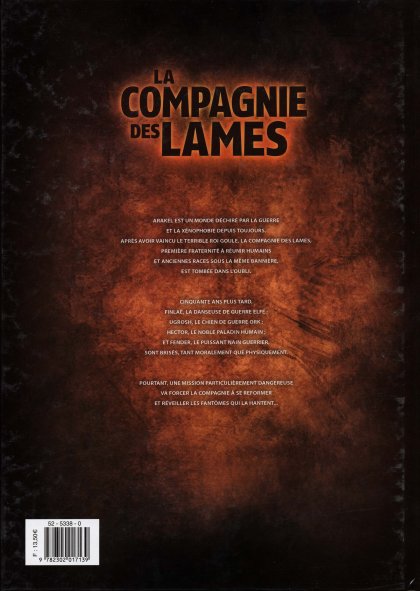 Verso de l'album La Compagnie des lames Tome 1 Renaissance