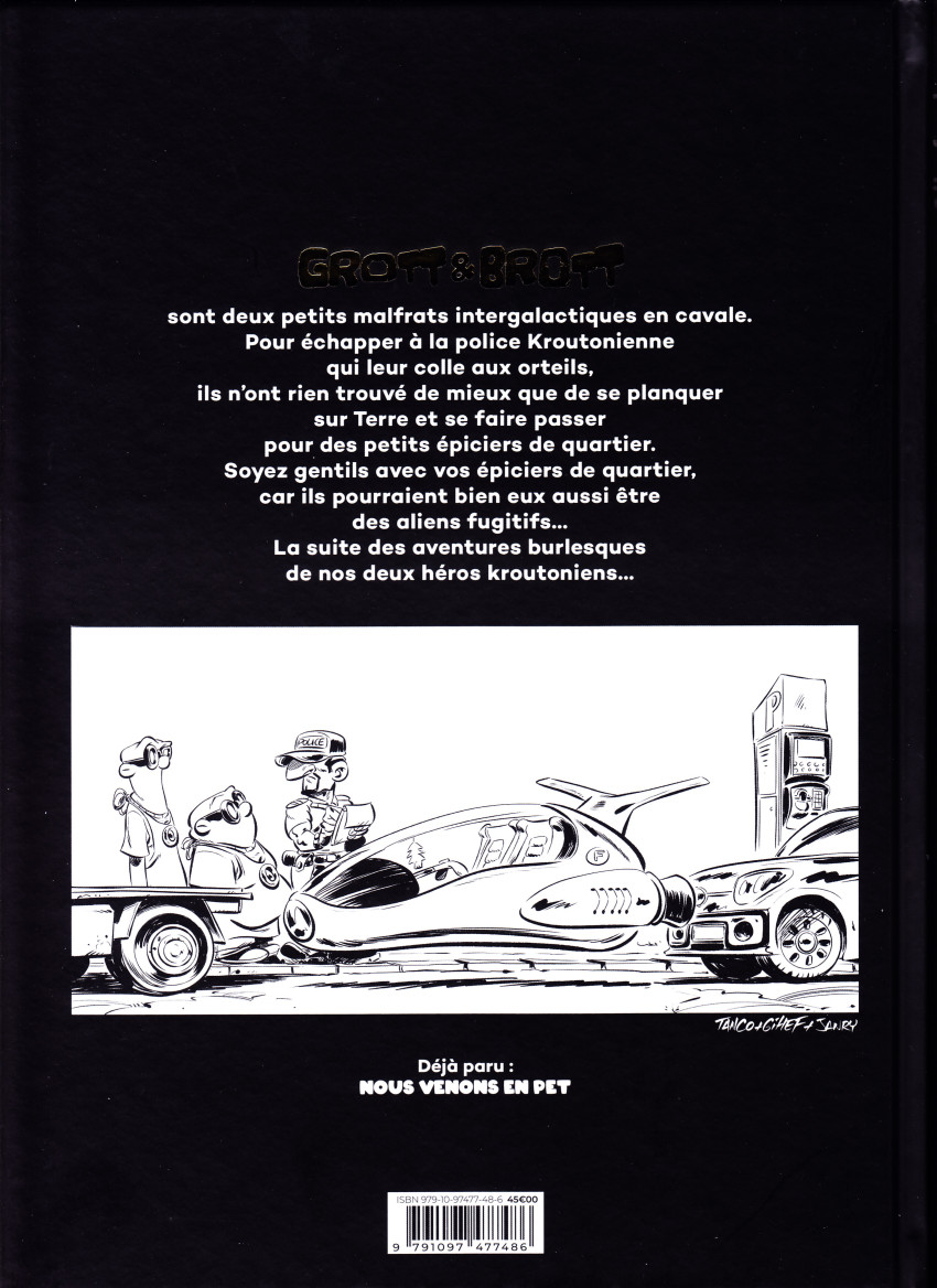 Verso de l'album Grott & Brott 2 Cosmic Troupiers