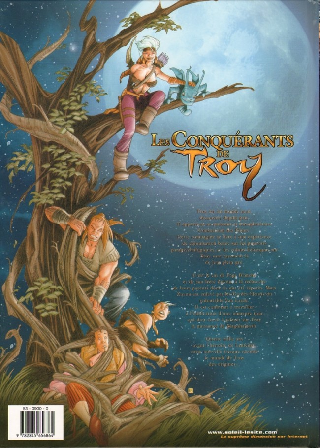 Verso de l'album Les Conquérants de Troy Tome 1 Exil à Port-Fleuri