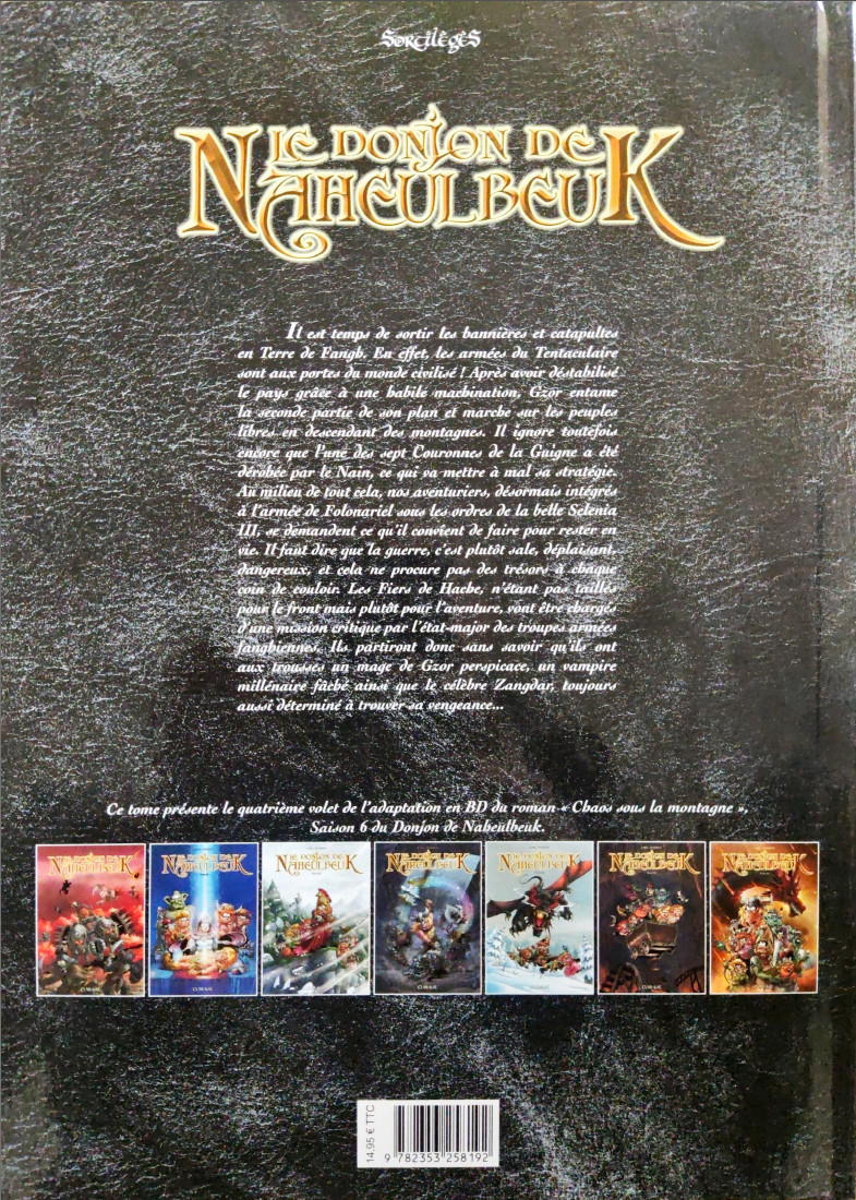 Verso de l'album Le Donjon de Naheulbeuk Tome 22 Sixième saison, partie 4