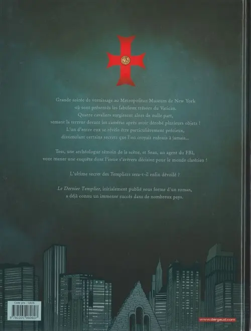 Verso de l'album Le Dernier templier Tome 1 L'encodeur