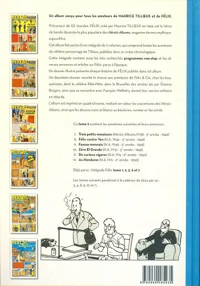 Verso de l'album Félix Intégrale Tome 2