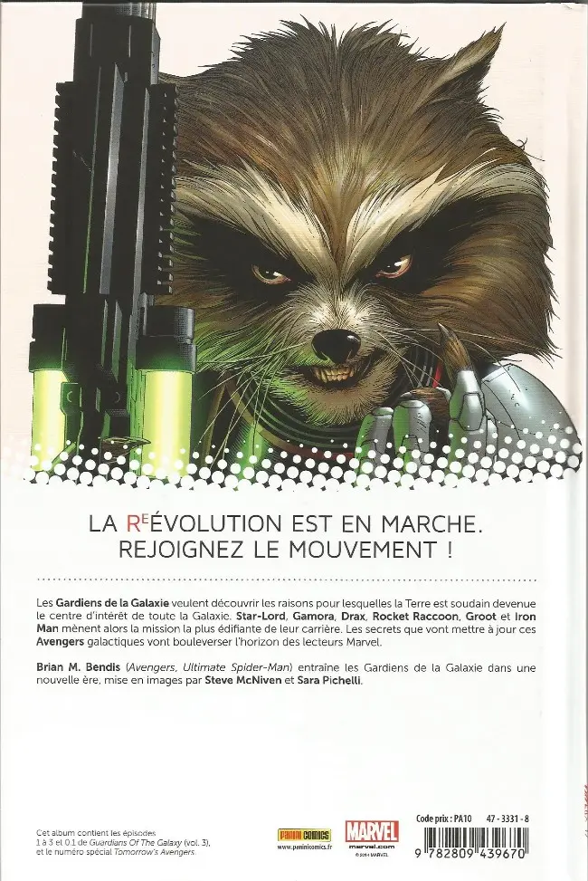 Verso de l'album Les Gardiens de la Galaxie Tome 1 Cosmic Avengers
