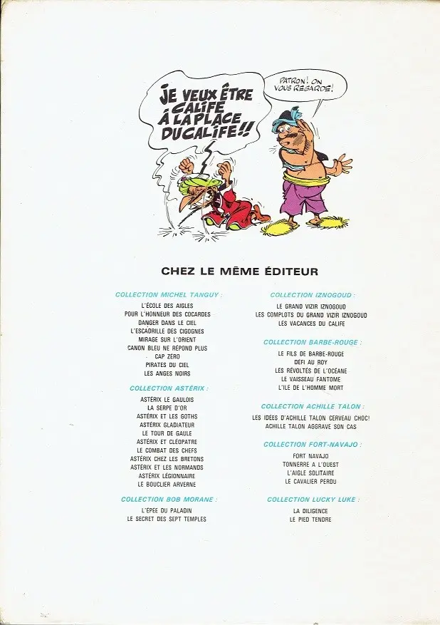 Verso de l'album Iznogoud Tome 3 Les vacances du Calife