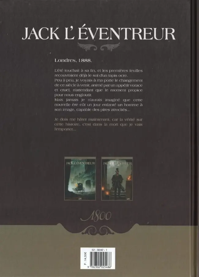 Verso de l'album Jack l'éventreur Tome 2 Le protocole Hypnos