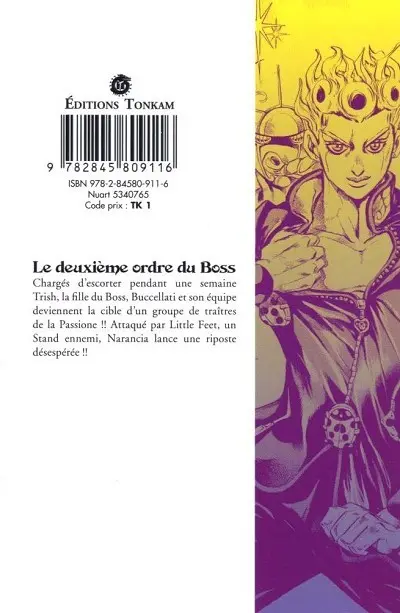 Verso de l'album Jojo's Bizarre Adventure - Golden Wind 5 Le deuxième ordre du boss