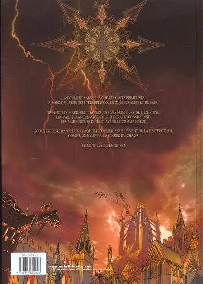 Verso de l'album La Loi du chaos Tome 1 Elfes noirs