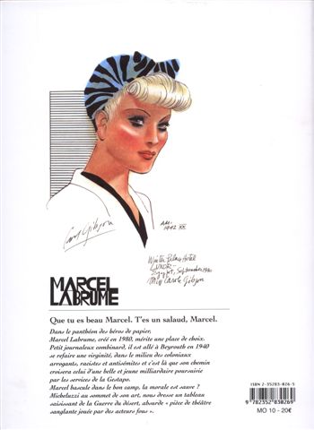 Verso de l'album Marcel Labrume