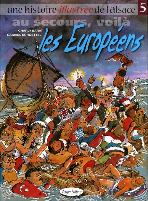 Couverture de l'album Une histoire illustrée de l'Alsace Tome 5 Au secours, voilà les Européens