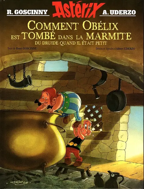 Couverture de l'album Astérix Comment obélix est tombé dans la marmite du druide quand il était petit
