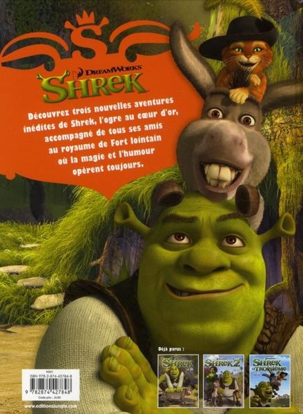 Verso de l'album Shrek Trois histoires inédites