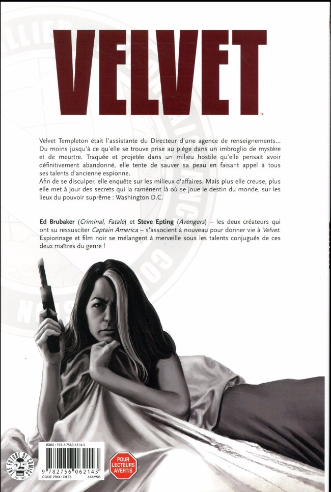 Verso de l'album Velvet Tome 3 L'Homme qui vola le monde...