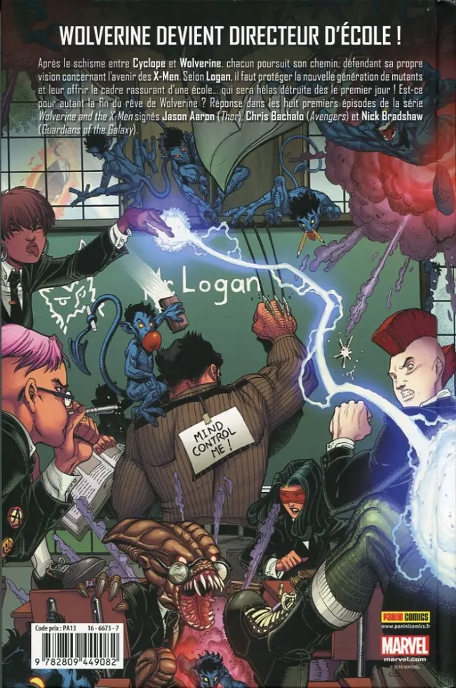 Verso de l'album Wolverine and the X-Men Tome 1 Bienvenue chez les X-Men !