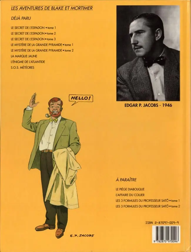 Verso de l'album Blake et Mortimer Tome 5 Le Mystère de la Grande Pyramide - Tome 2