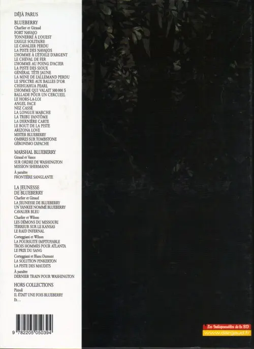 Verso de l'album La Jeunesse de Blueberry Tome 9 Le Prix du sang