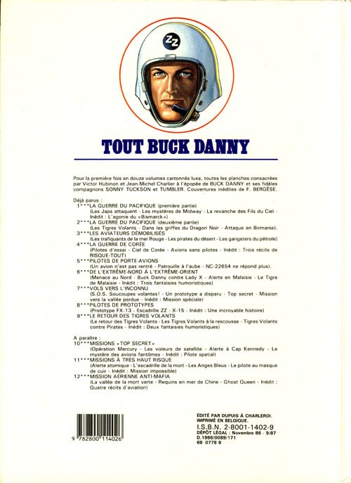 Verso de l'album Tout Buck Danny Tome 8 Pilotes de prototypes