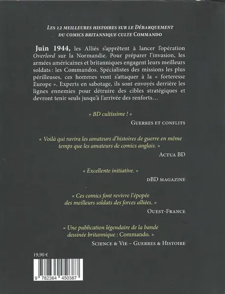 Verso de l'album D-day / Jour-J Commando de la Seconde Guerre mondiale - À l'assaut de la forteresse Europe