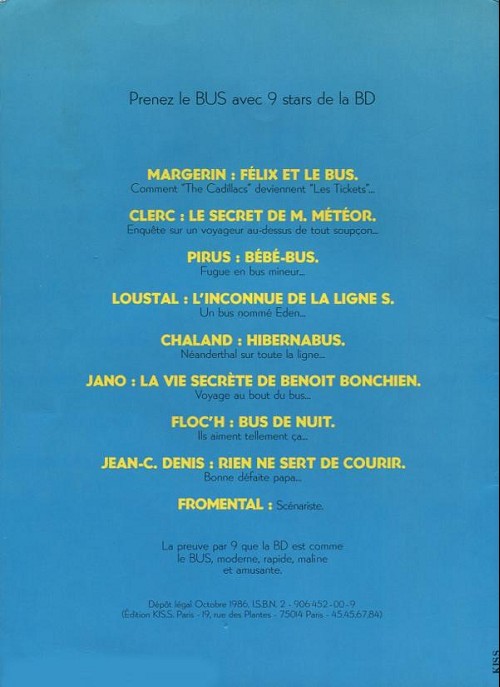 Verso de l'album Félix et le bus CGFTE1