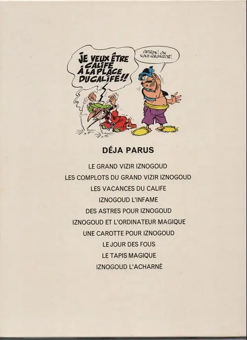 Verso de l'album Iznogoud Tome 10 Iznogoud, l'acharné