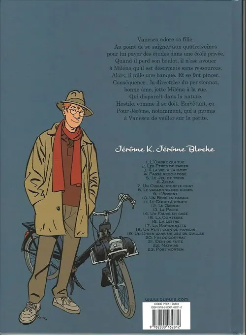 Verso de l'album Jérôme K. Jérôme Bloche Tome 7 Un oiseau pour le chat