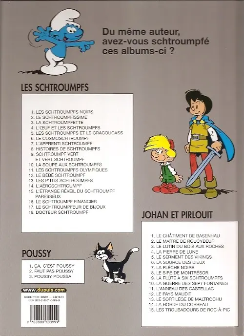 Verso de l'album Johan et Pirlouit Tome 5 Le serment des vikings