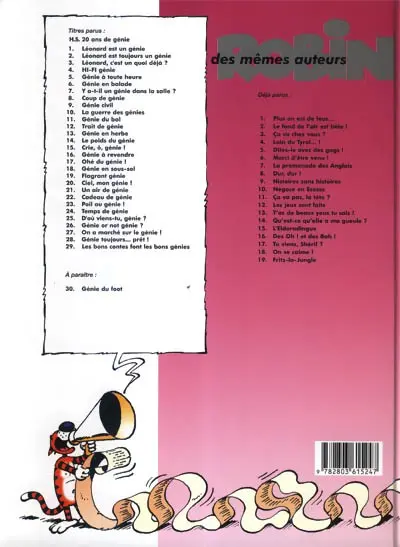 Verso de l'album Léonard Tome 5 Génie à toute heure