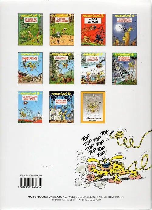 Verso de l'album Marsupilami Tome 9 Le papillon des cimes