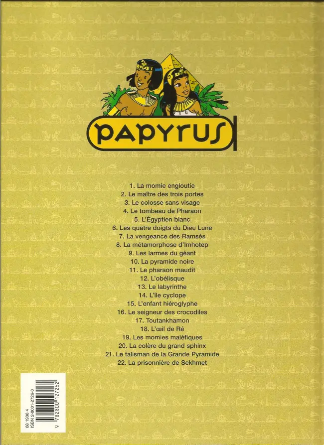 Verso de l'album Papyrus Tome 6 Les quatre doigts du dieu Lune