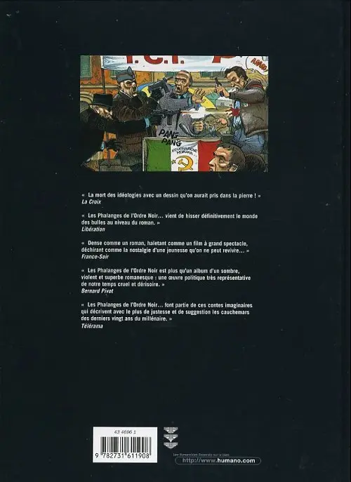Verso de l'album Les Phalanges de l'ordre noir