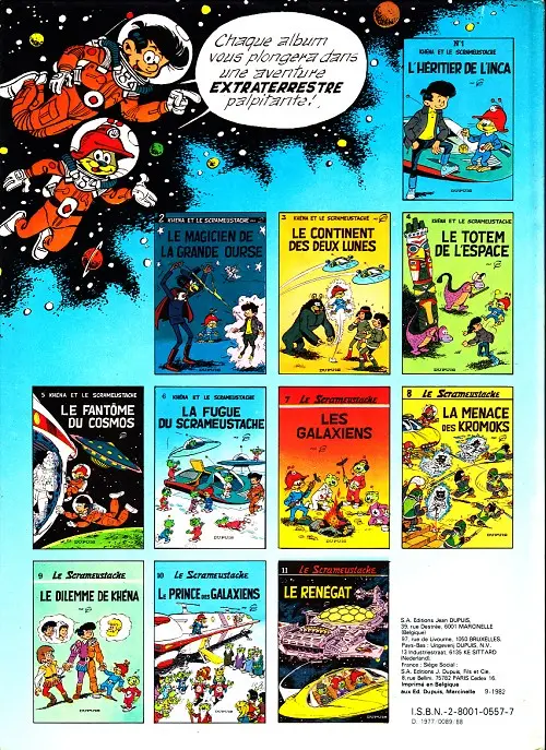 Verso de l'album Le Scrameustache Tome 5 Le fantôme du Cosmos