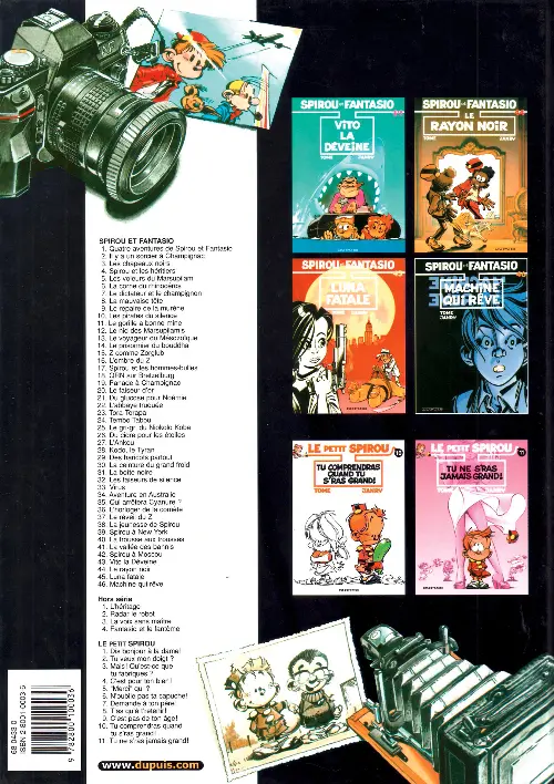 Verso de l'album Spirou et Fantasio Tome 1 4 aventures de Spirou ...et Fantasio