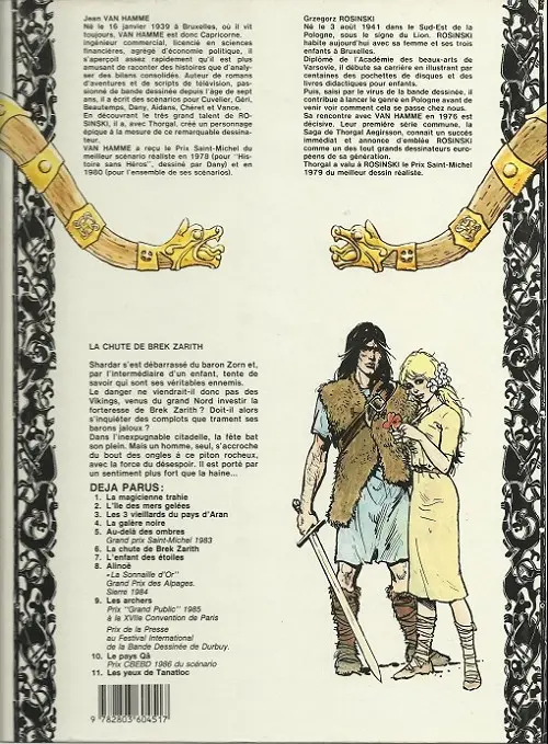 Verso de l'album Thorgal Tome 6 La chute de Brek Zarith