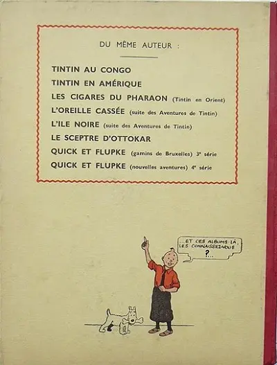 Verso de l'album Tintin Tome 5 Le Lotus bleu
